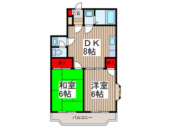 ハイツニュ-エイトの物件間取画像